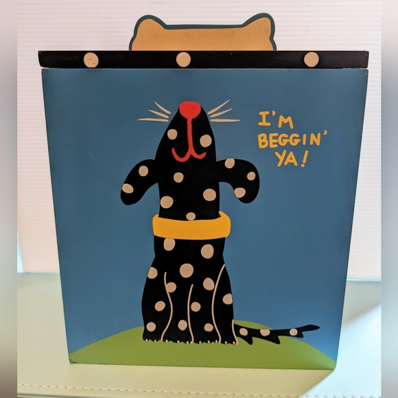 Hand Painted Wooden Dog Treat Container 8.5"H x 7"W - Picture 6 of 9